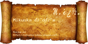 Mikuska Ádám névjegykártya